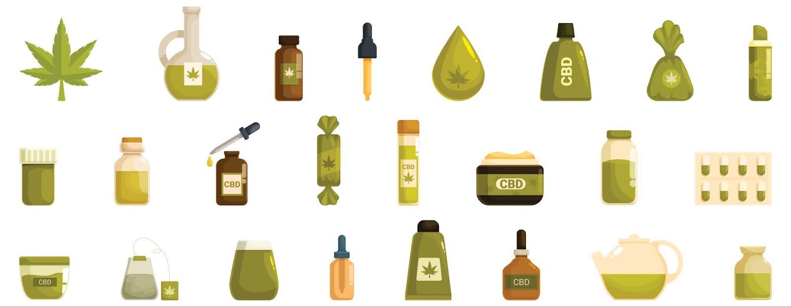 graphic of thc and cbd forms 