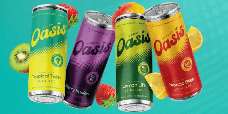 product image of a selection of Herbal Oasis cans