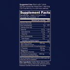 Supplement Facts label for Oasis Kava Mixer listing serving size, kavalactones, L-Theanine, magnesium, and other ingredients.